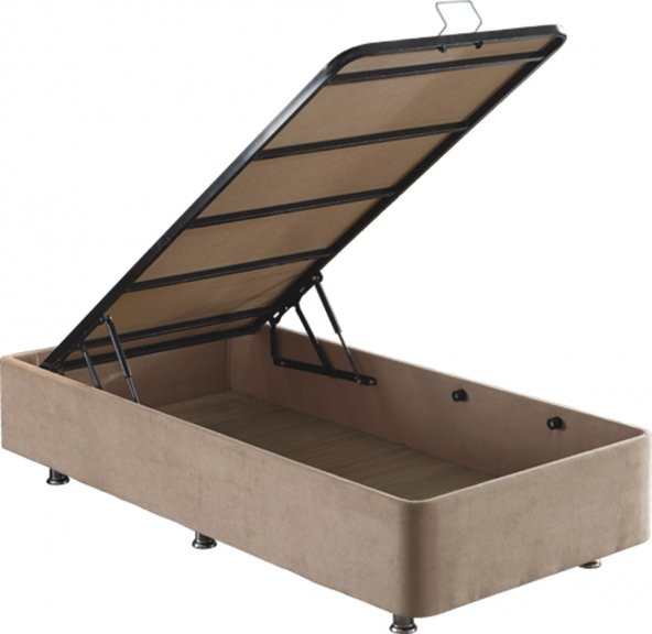 Niron Latte 90x200 cm Tek Kişilik Yatak Baza Başlık Seti - Sert Yatak, Kumaş Baza ve Başlık Takımı - 6