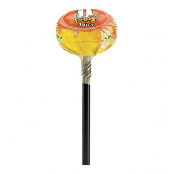 U POPS JUICY Meyve Sulu Limon-Ahududu, Limon-Elma, Limon-Şeftali Aromalı Lolipop (19 gr X 24 adet) - 2