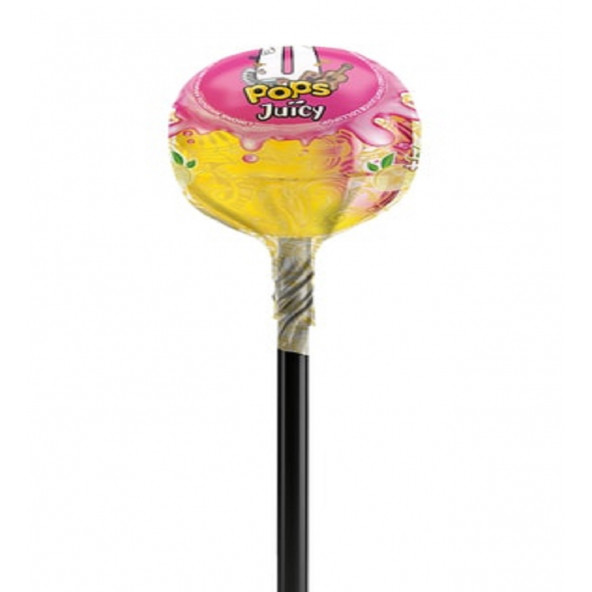 U POPS JUICY Meyve Sulu Limon-Ahududu, Limon-Elma, Limon-Şeftali Aromalı Lolipop (19 gr X 24 adet) - 4