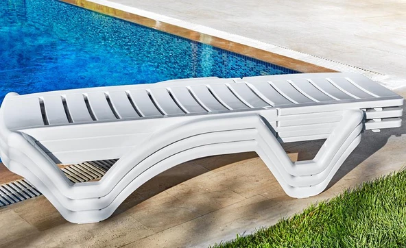 Omnipazar SY2537 Beyaz Elite Şezlong - 3