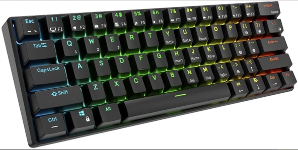 Royal Kludge RK61 Siyah %60 Kablosuz US Gaming Klavye (Siyah) - 6