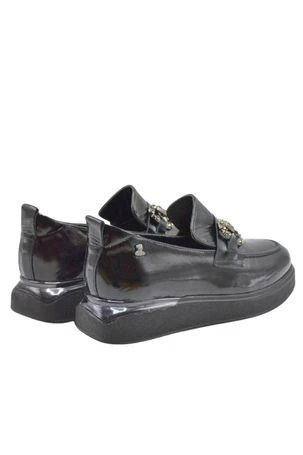 VENÜS 2451401K KALIN TABAN TOKALI LOAFER DERİ KADIN AYAKKABI - 6
