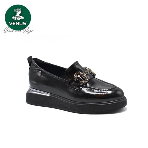 VENÜS 2451401K KALIN TABAN TOKALI LOAFER DERİ KADIN AYAKKABI - 3