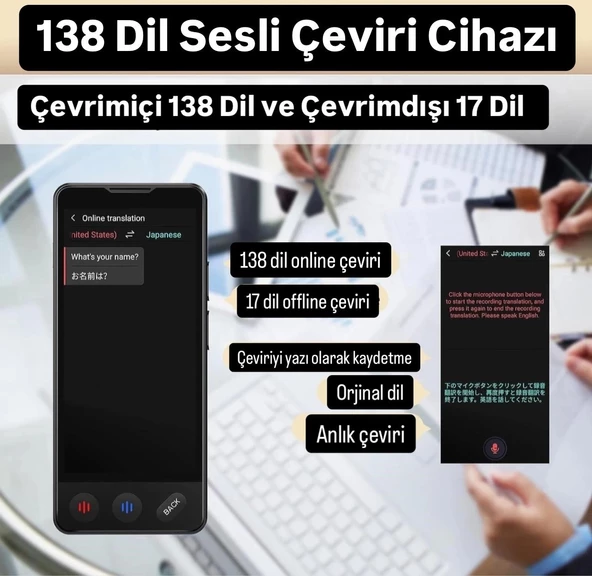Üst Düzey İş Tercümanı WiFi Gerektirmez ChatGPT AI Ses Resim Çevirme Özelliği 138 Dil Çeviri - 4