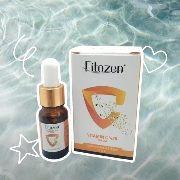 Fitozen Vitamin C %20 Serum Collagen  10ML. Cilde Canlılık ve Nem Kazandırır