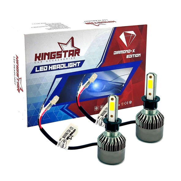 Diamond-X H3 Beyaz Led Xenon Şimşek Etkili Far Ampül 8000 Lümen