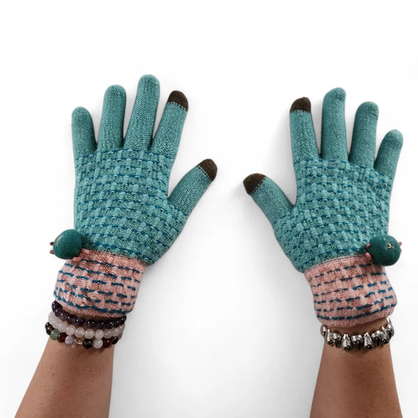 Kar Damlası Eldiven Turkuaz - 2