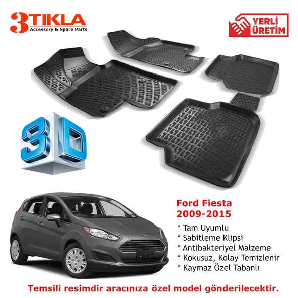 Fiesta 2009-2013 Premium 3D Havuzlu Paspas Seti