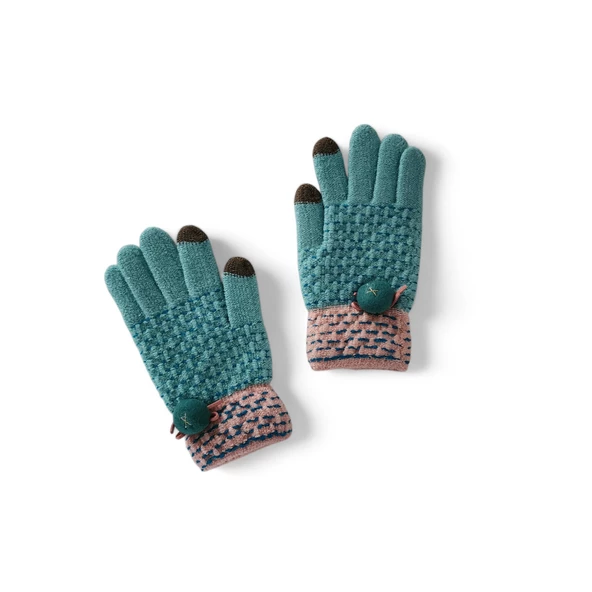 Kar Damlası Eldiven Turkuaz