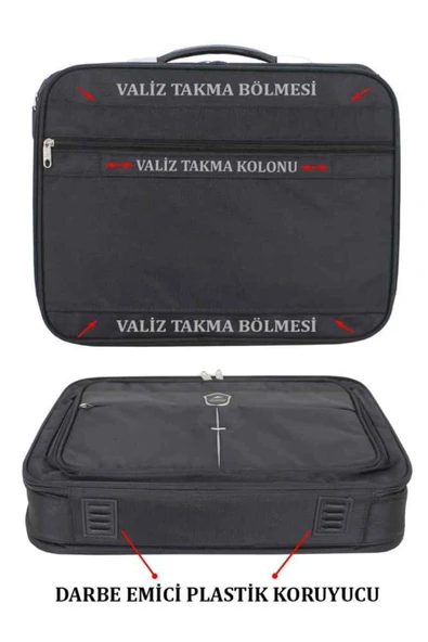 Büyük Boy 17.3 inç Omuz Askılı Laptop Bölmeli Evrak Çantası - Resim 5