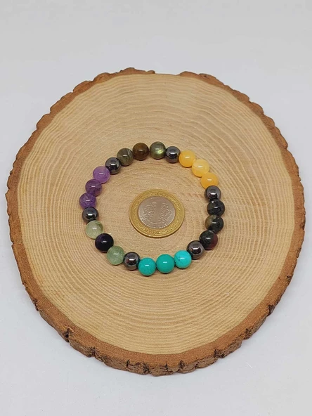 Balık Burcu Doğal Taş 8mm Unisex Bileklik (55728) - Resim 4