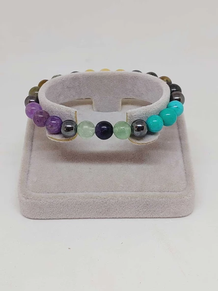 Balık Burcu Doğal Taş 8mm Unisex Bileklik (55728) - Resim 2