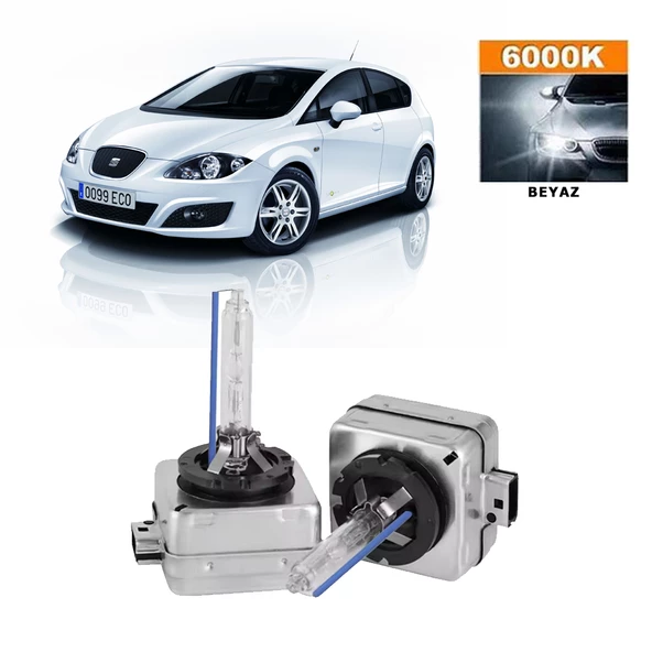 Seat Leon MK2 2006-2012 D1S / D1R 6000K Beyaz HID Xenon Ampul 2 Adet