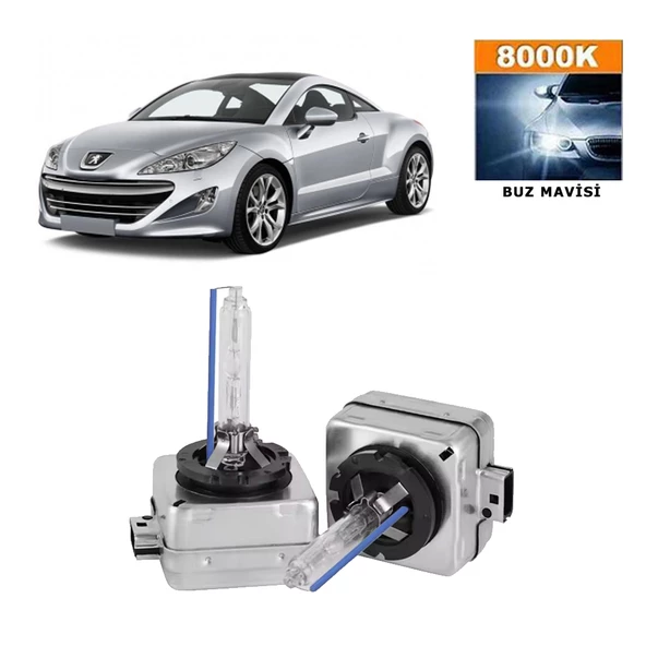 Peugeot RCZ 2010-2015 D1S / D1R 8000K Buz Mavisi HID Xenon Ampul 2 Adet