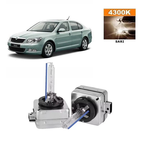 Skoda Octavia II 2004-2008 D1S / D1R 4300K Sarı HID Xenon Ampul 2 Adet