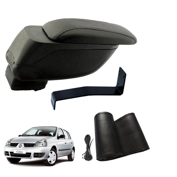 Eko Set Renault Clio II 1998 Geniş Hacimli  Delmesiz Çelik Ayaklı  Kolçak ve Direksiyon Kılıfı