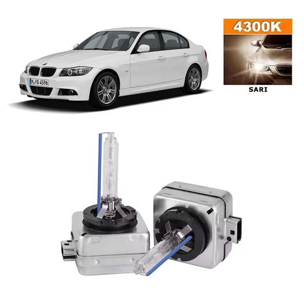 BMW 3 Serisi E90 2005-2012 Xenon D1S / D1R 4300K Sarı HID Xenon Ampul 2 Adet