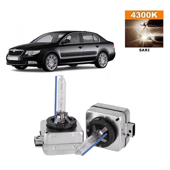 Skoda SuperB 2008-2012 D1S / D1R 4300K Sarı HID Xenon Ampul 2 Adet