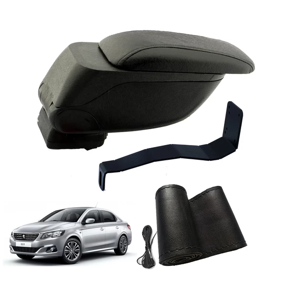 Eko Set Peugeot 301 2019 Geniş Hacimli  Delmesiz Çelik Ayaklı  Kolçak ve Direksiyon Kılıfı