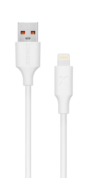 XONECT USB to Lightning uyumlu iPhone Modelleri için Hızlı Şarj ve Data Kablosu 40cm Beyaz