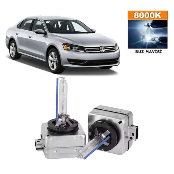 Volkswagen Passat B7 2010-2014 D3S / D3R 8000K Buz Mavisi HID Xenon Ampul 2 Adet