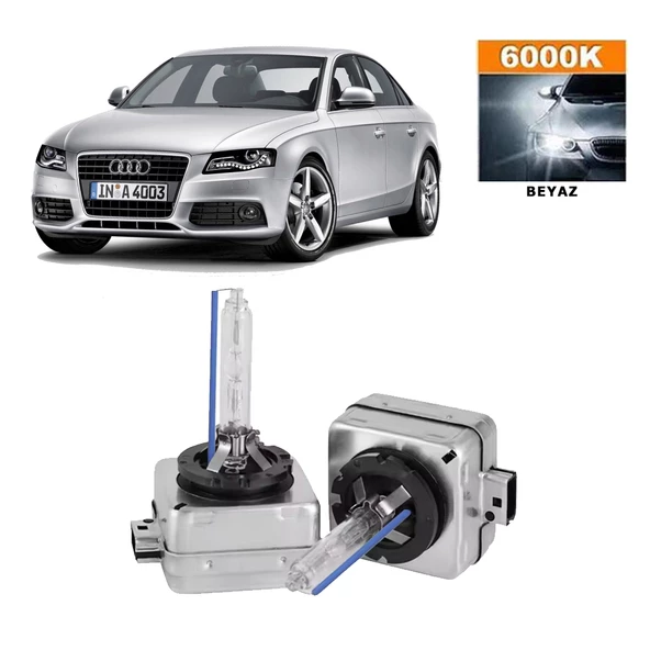 Audi A4 B8 2008-2015 D3S / D3R 6000K Beyaz HID Xenon Ampul 2 Adet