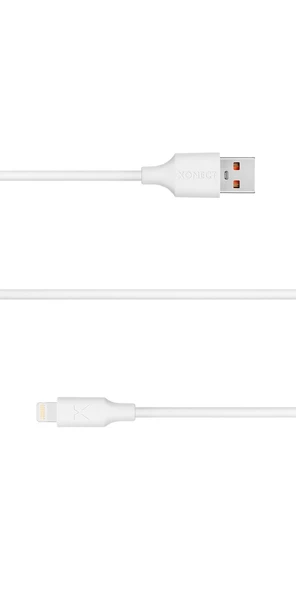 XONECT USB to Lightning uyumlu iPhone Modelleri için Hızlı Şarj ve Data Kablosu 40cm Beyaz - 2