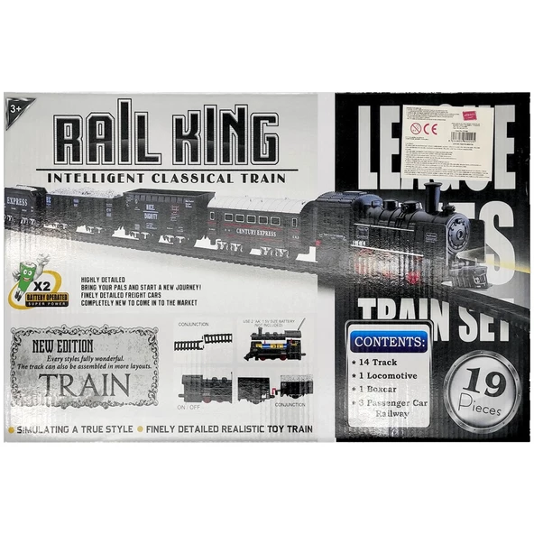 PİLLİ IŞIKLI 19 PARÇA TREN SETİ MEGA SET RAYLI KUTULU HAREKETLİ ÇUF ÇUF TREN - 3