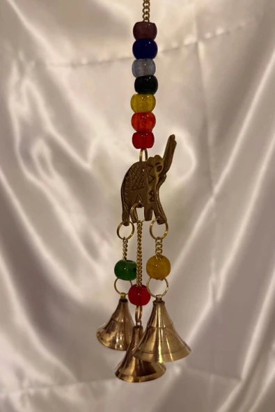 Rüzgar çanı deprem zili çanı kapı zili Pirinç Fil Küçük Boy - Resim 7