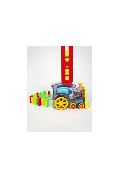 DOMİNO TREN 60 PARÇA SESLİ TREN SETİ MEGA SET Domino Taşı Dizen Tren Sesli Işıklı - 2