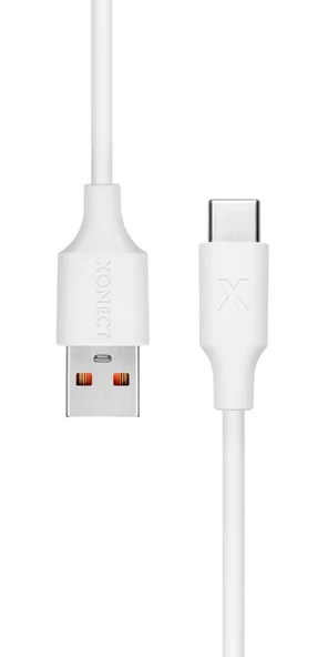 XONECT USB to Type-C uyumlu iPhone ve Samsung Modelleri için Hızlı Şarj ve Data Kablosu 200cm Beyaz - 3
