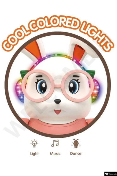Sesli Işıklı Pilli 25 cm Dansçı Tavşan Robot - Dans Eden Dansçı Sevimli Tavşan - 5