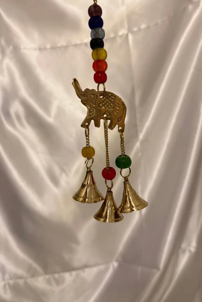 Rüzgar çanı deprem zili çanı kapı zili Pirinç Fil Küçük Boy - Resim 8