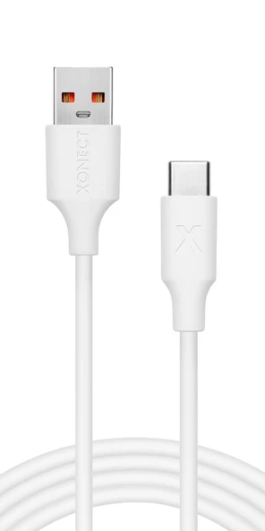 XONECT USB to Type-C uyumlu iPhone ve Samsung Modelleri için Hızlı Şarj ve Data Kablosu 200cm Beyaz - 4
