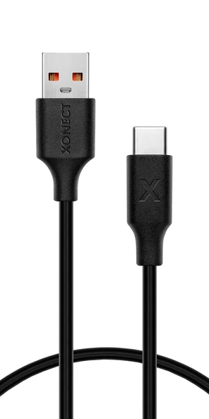 XONECT USB to Type-C uyumlu iPhone ve Samsung Modelleri için Hızlı Şarj ve Data Kablosu 40cm Siyah - 4