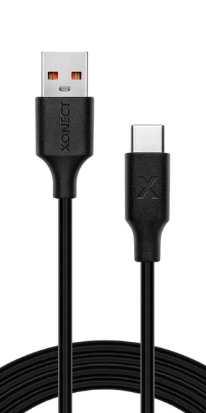XONECT USB to Type-C uyumlu iPhone ve Samsung Modelleri için Hızlı Şarj ve Data Kablosu 200cm Siyah - 4