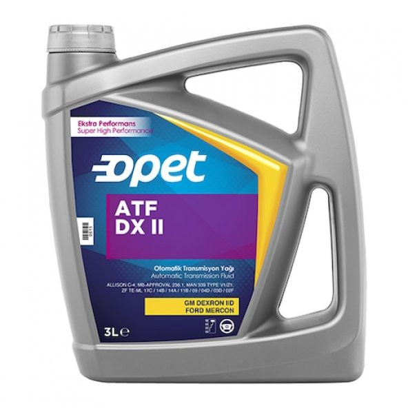 0pet Dx II atf 3lt otomatik şanzıman yağ