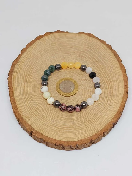 Yengeç Burcu Doğal Taş 8mm Unisex Bileklik (55744) - Resim 4