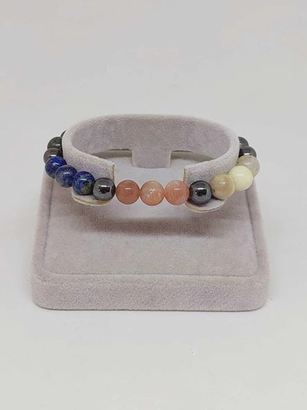 Terazi Burcu Doğal Taş 8mm Unisex Bileklik (55738) - Resim 2