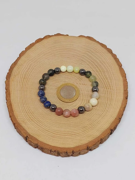 Terazi Burcu Doğal Taş 8mm Unisex Bileklik (55738) - Resim 4