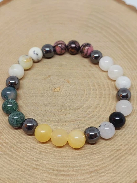 Yengeç Burcu Doğal Taş 8mm Unisex Bileklik (55744) - Resim 5