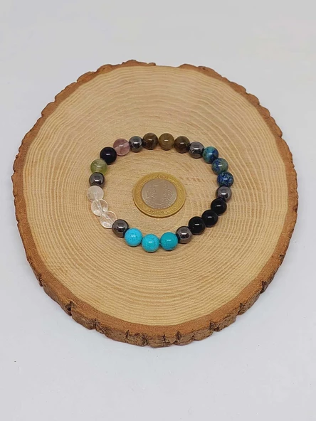 Oğlak Burcu Doğal Taş 8mm Unisex Bileklik (55732) - Resim 4