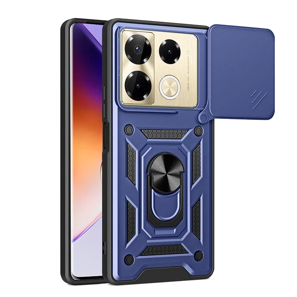 İnfinix Note 40 Pro Kılıf Magnetik Standlı Kamera Korumalı Zore Sürgülü Vega Kapak - 2