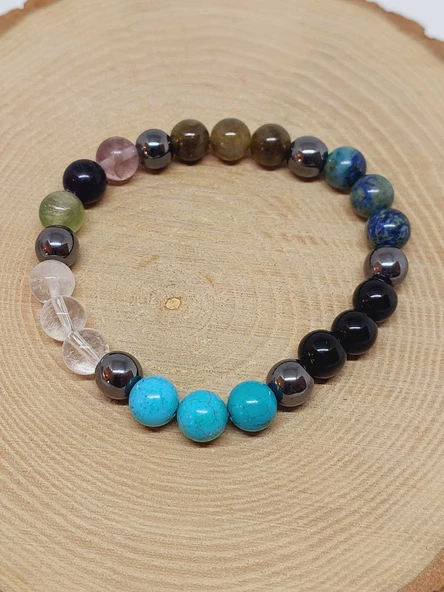 Oğlak Burcu Doğal Taş 8mm Unisex Bileklik (55732) - Resim 5