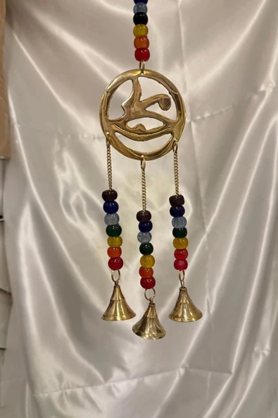 Rüzgar çanı deprem zili çanı kapı zili Pirinç Horos un gözü Vicdan Gözü - Resim 3