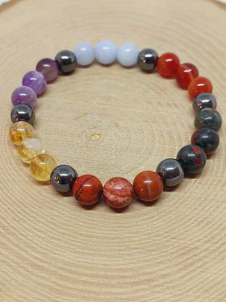 Koç Burcu Doğal Taş 8mm Unisex Bileklik (55750) - Resim 5