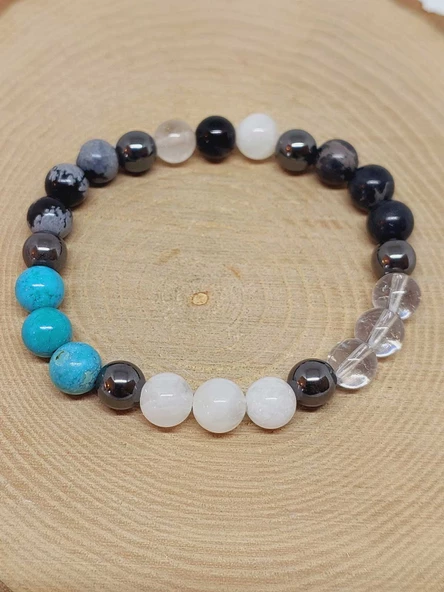 Akrep Burcu Doğal Taş 8mm Unisex Bileklik (55736) - Resim 5