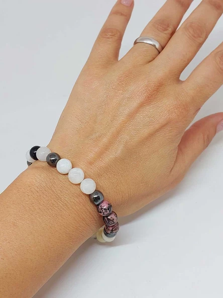 Yengeç Burcu Doğal Taş 8mm Unisex Bileklik (55744) - Resim 3