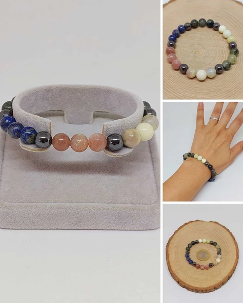 Terazi Burcu Doğal Taş 8mm Unisex Bileklik (55738) ürün görseli