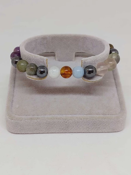 Kova Burcu Doğal Taş 8mm Unisex Bileklik (55730) - Resim 2